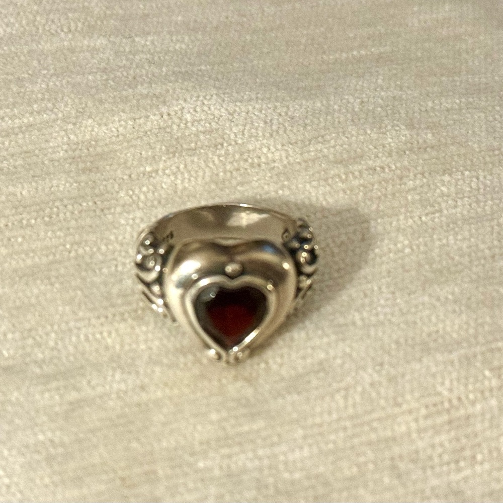 Pre-loved Brighton ‘Prima Donna’ Sterling Silver and Garnet Ring. Size 6 - Picture 8 of 12
